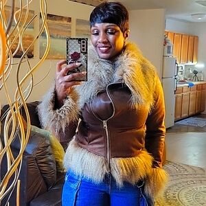 Faux fur trim jacket